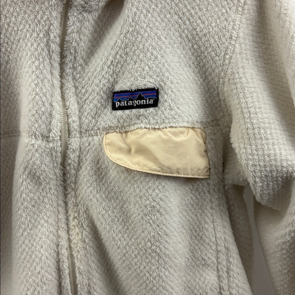 Women’s Medium Patagonia Fleece Jacket Snap-T Retool Full Zip Sweater Cream - Picture 3 of 8